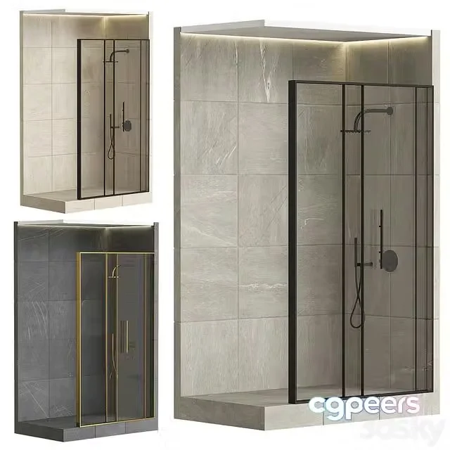 3ds Max Free – Shower cabin with partition 05