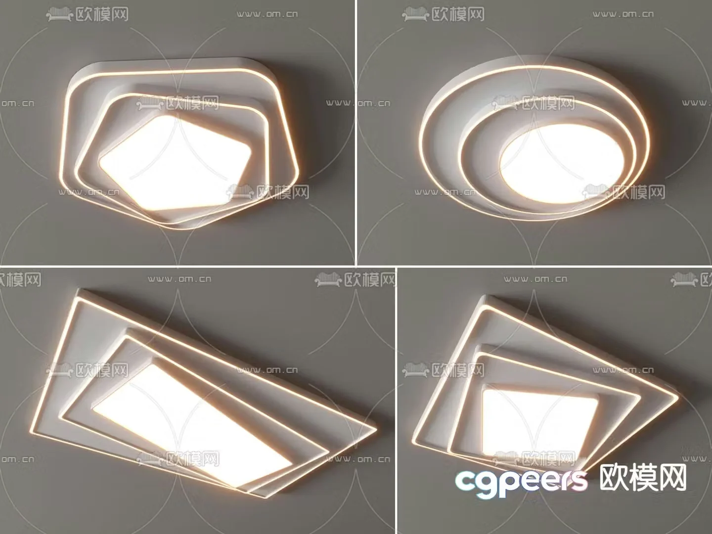 Geometric ceiling lamp bedroom lamp 3d model