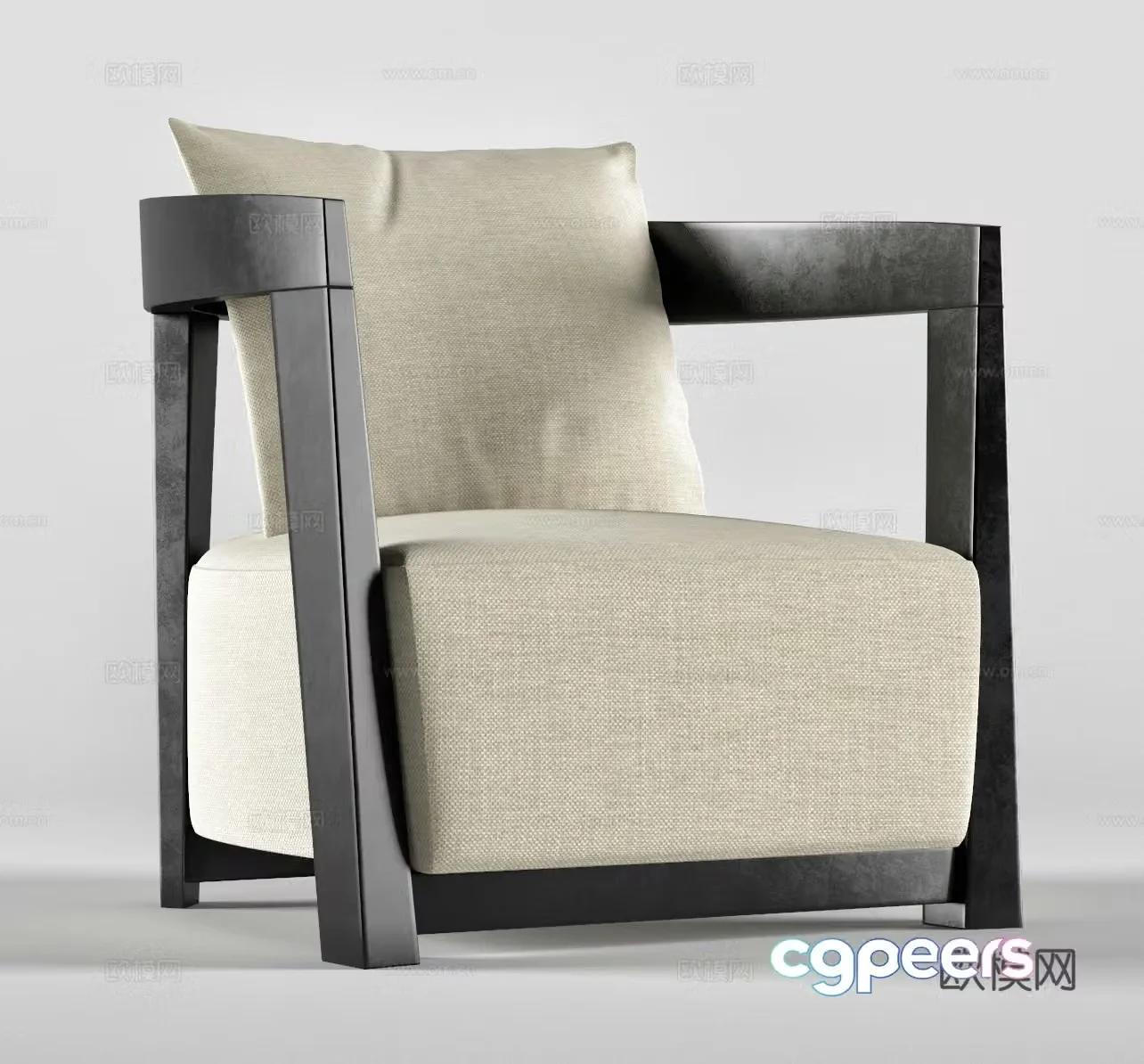 Wasabi single sofa Wasabi single chair B&B single chair Courtyard single chair Armchair Cloth 3D model