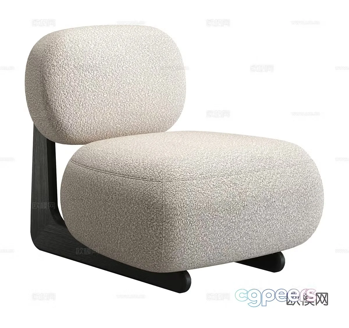 Fabric single sofa Fabric single chair Fabric casual chair Courtyard single sofa Lamb velvet casual 3D model
