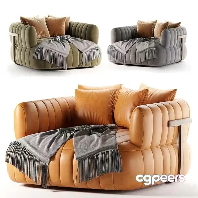 3ds Max Free – Doss Media Lounger – Palermo Cognac