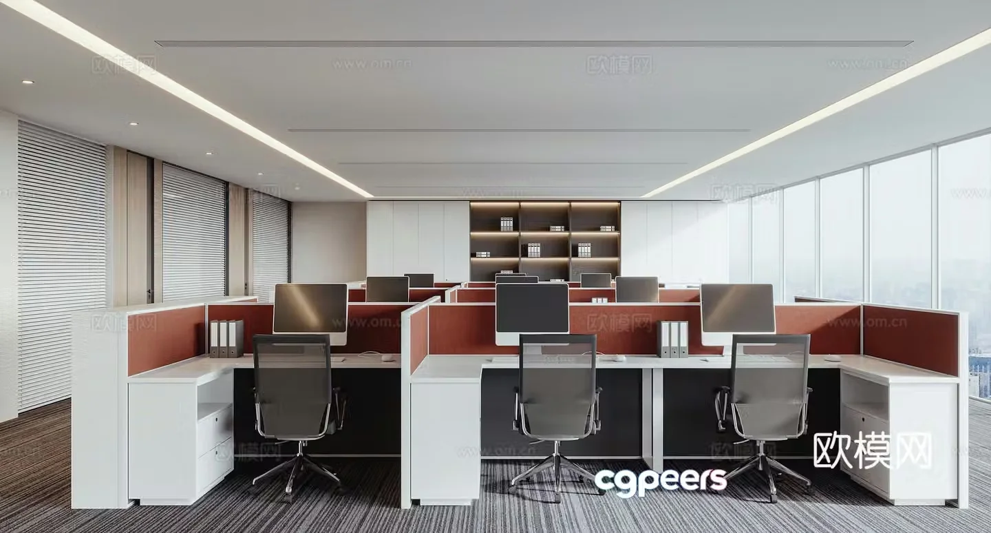 Modern open office 3d model