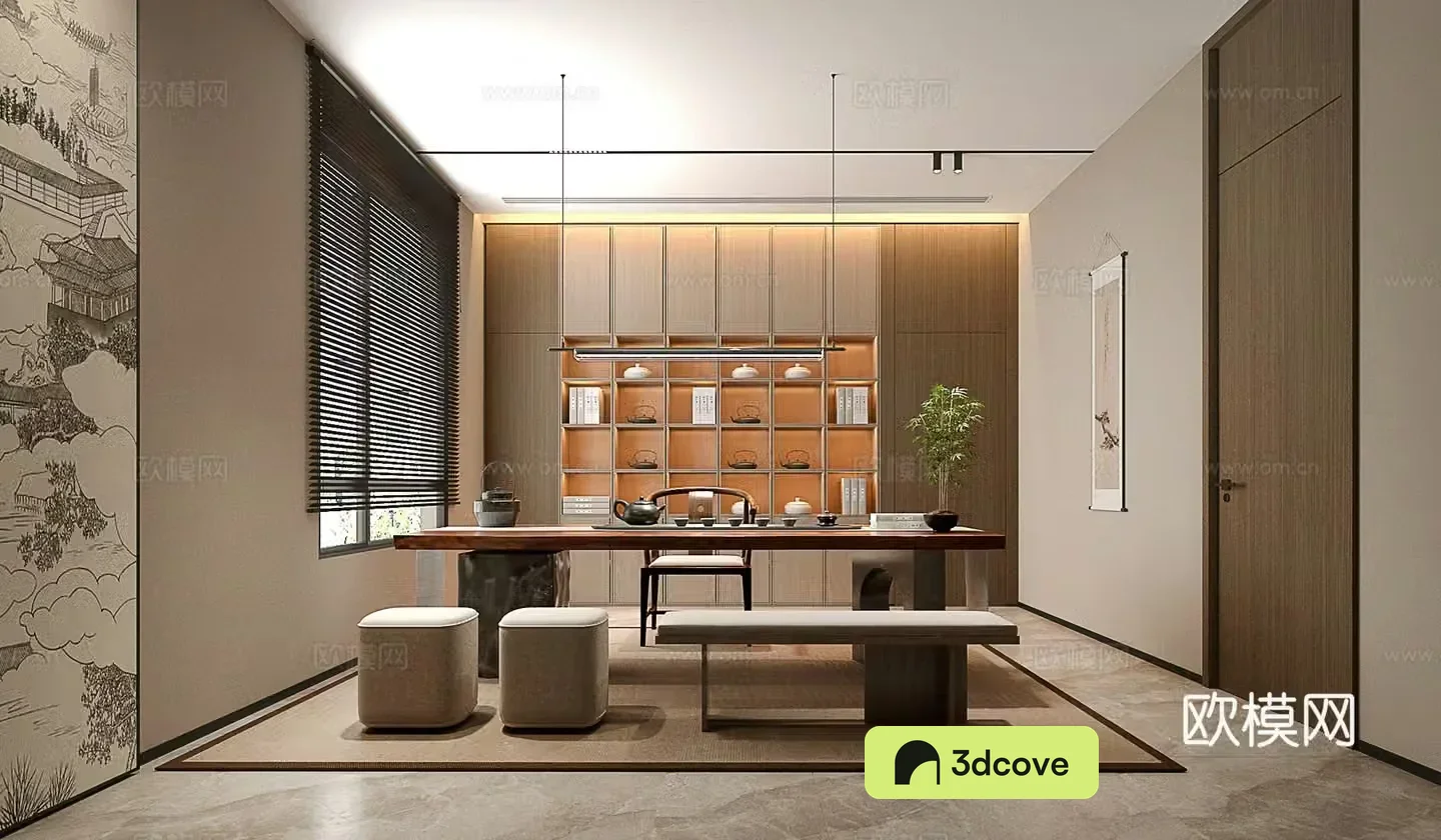New Chinese Tea Room 3D Model