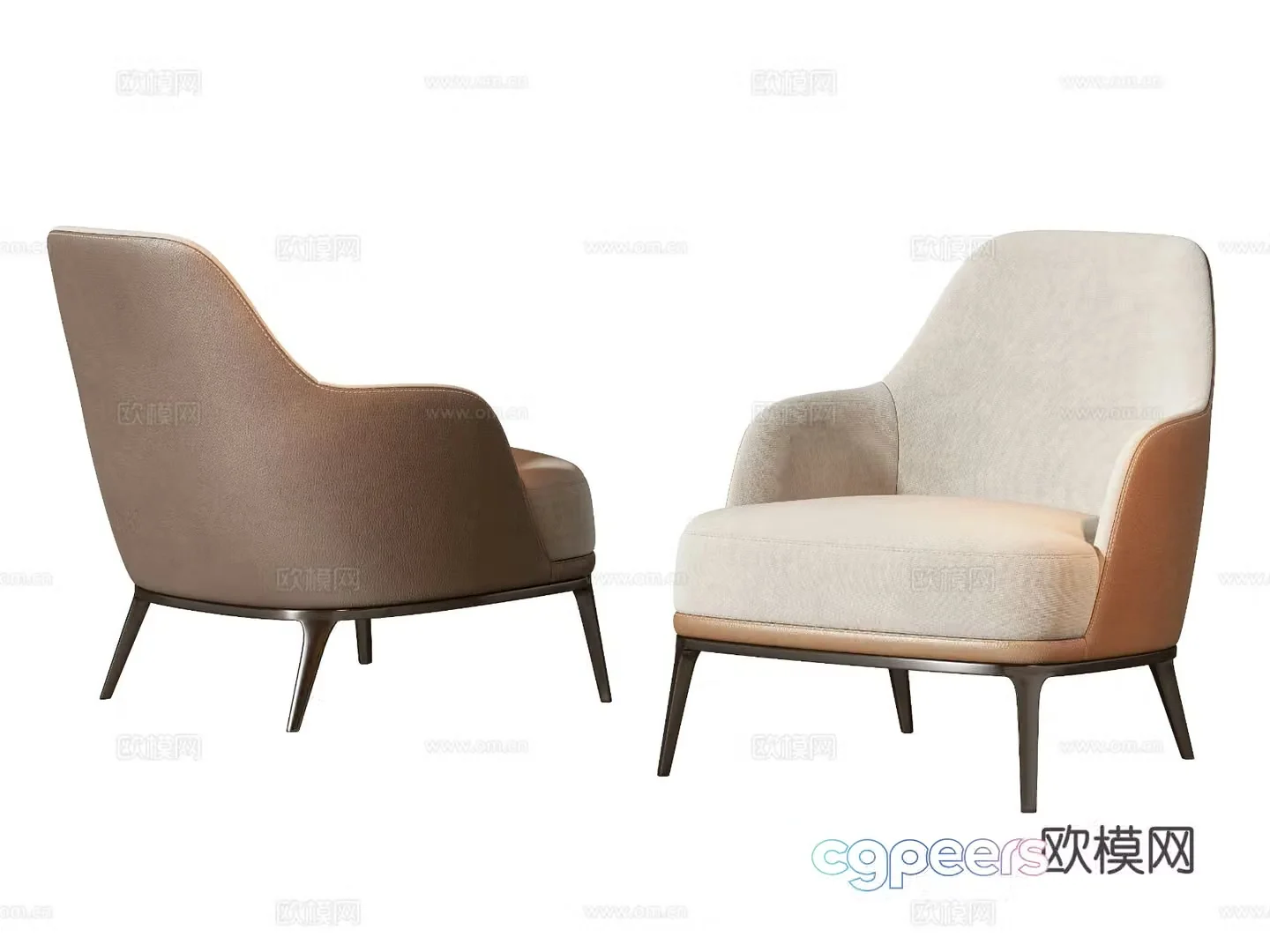 Simple European leisure chair sofa chair 3d model
