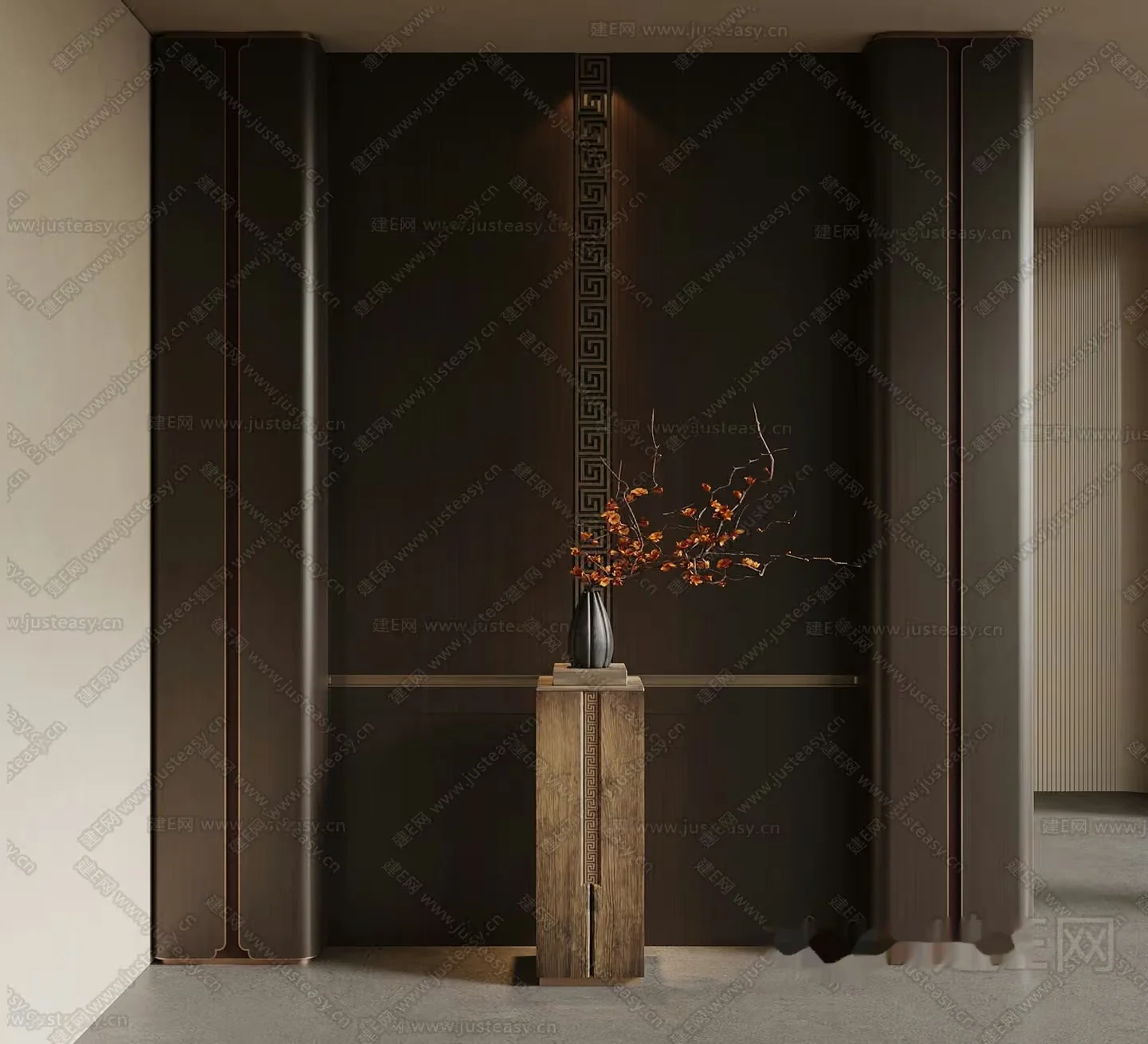A Vase With Branches Showcasing A Simple Yet Elegant Display 3D Model – 12973 – VRAY Render