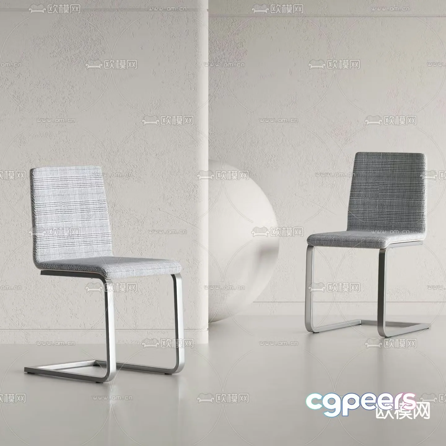 Cor modern fabric side chair 3d model