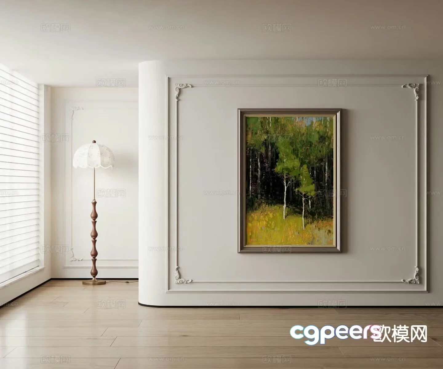 American decorative painting landscape oil painting 3d model
