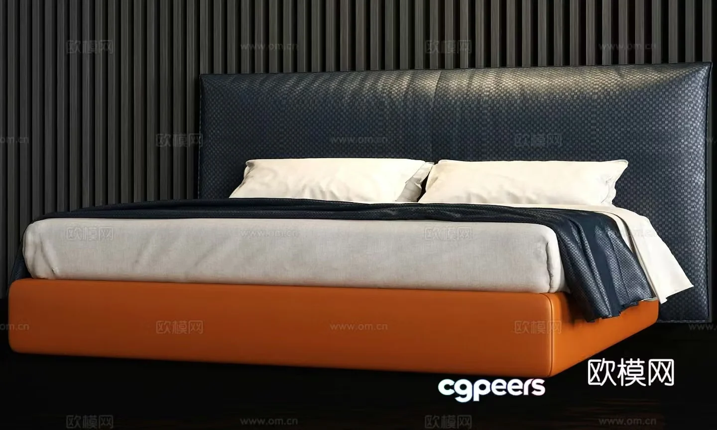 Modern double bed 3d model