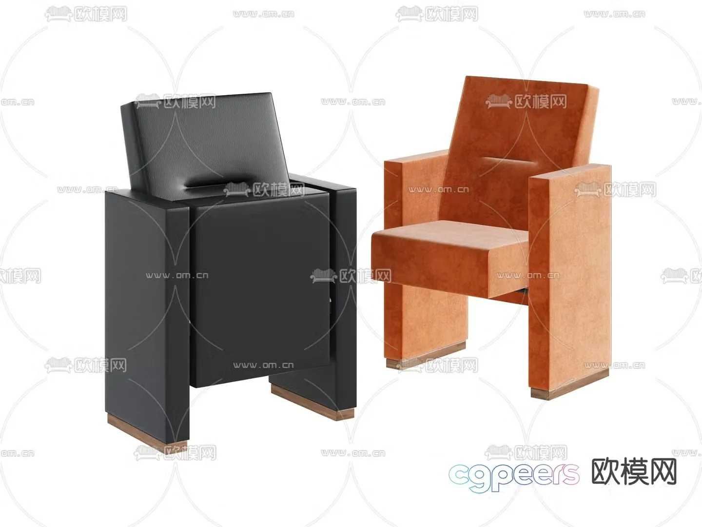 Cinema chair Public chair Folding chair 3d model