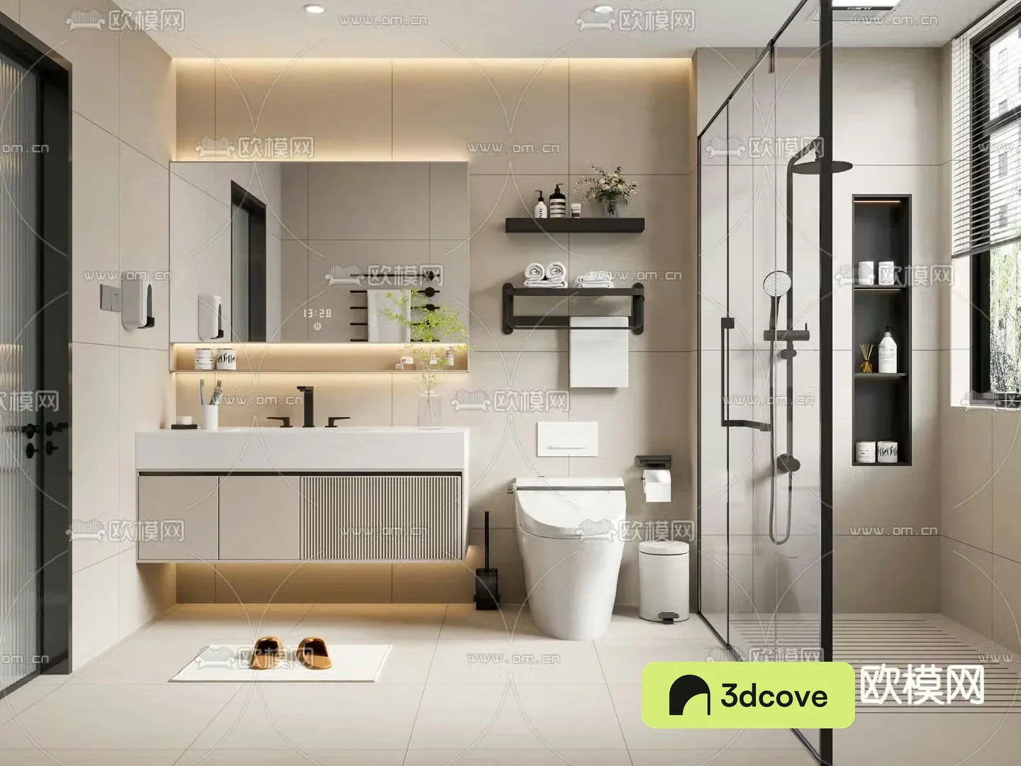 Modern bathroom toilet