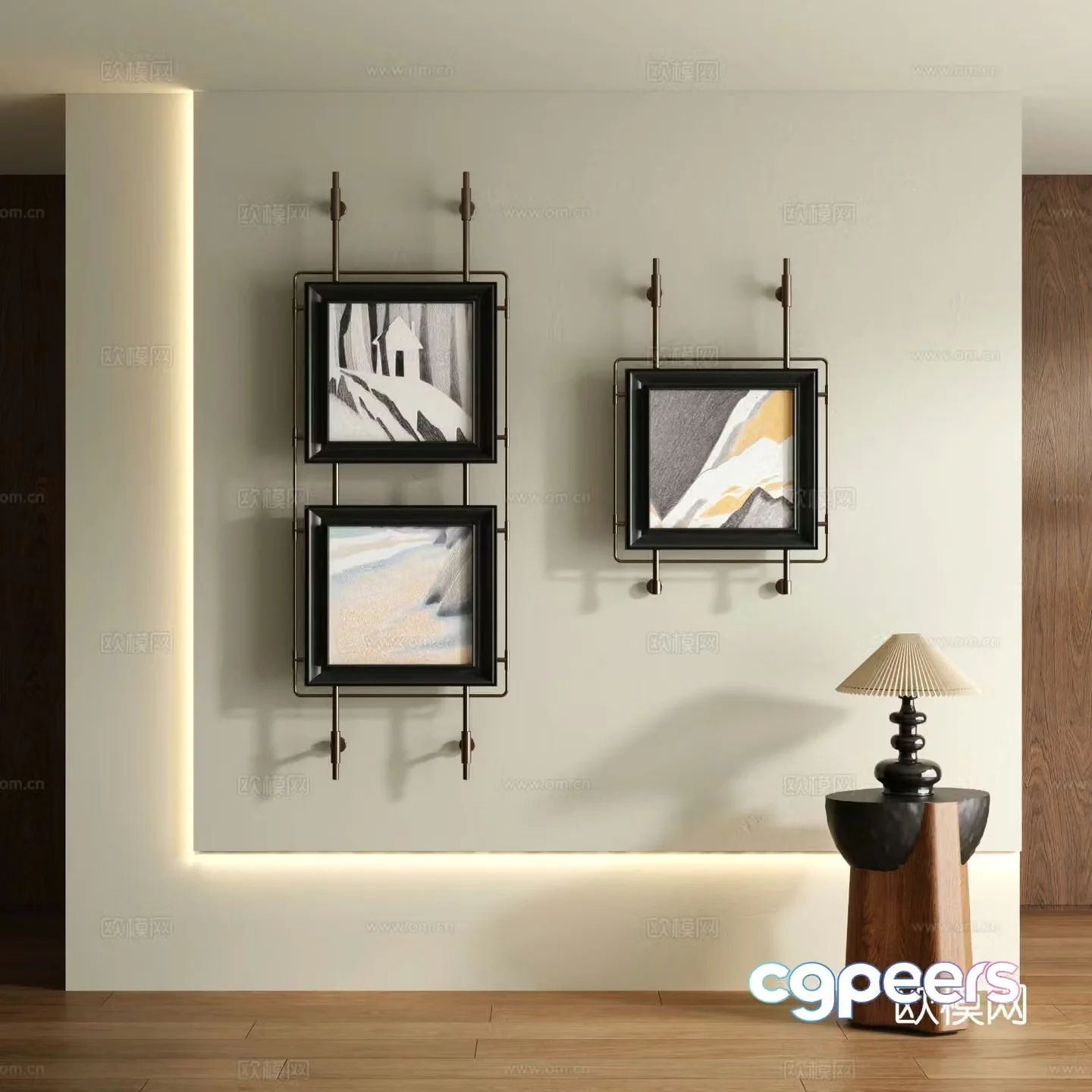 Medieval style texture painting decorative painting 3d model