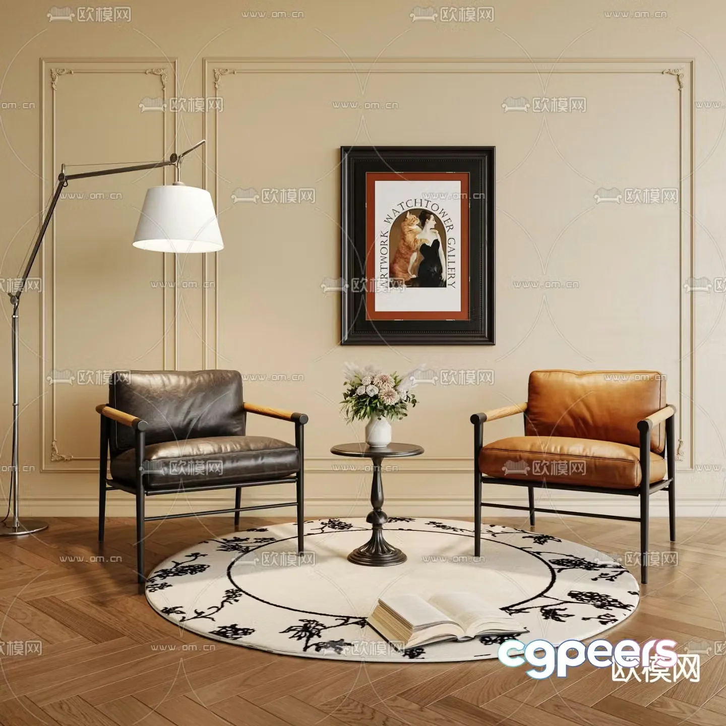 Modern single chair leisure chair 3d model