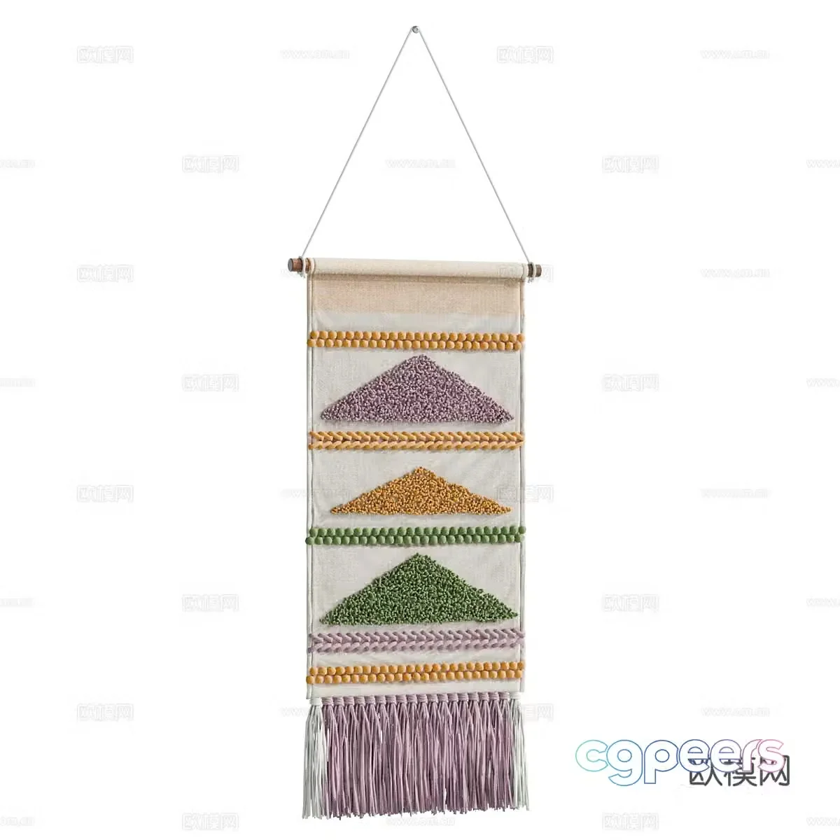 Wasabi style knitting ornament pendant 3D model