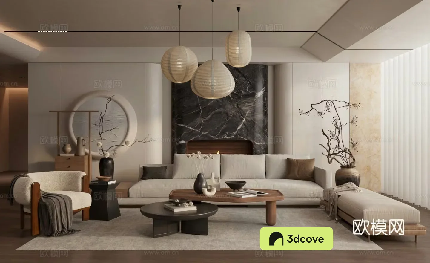 Wasabi living room sofa area 3D model