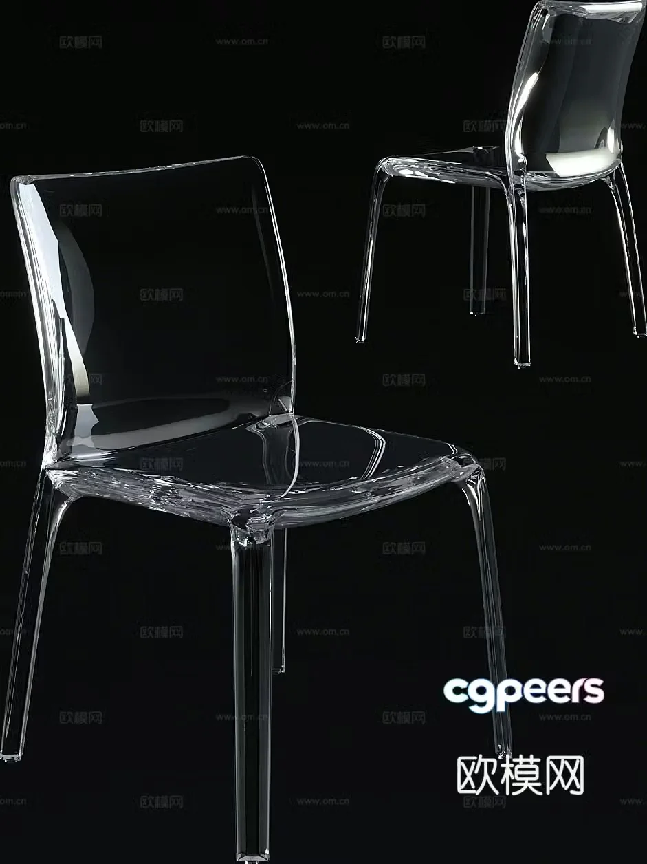 Acrylic chair dining chair 3d model