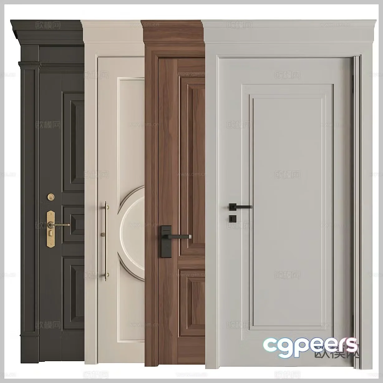 French single-open door door bedroom door retro door classical door wooden door entry door 3d model