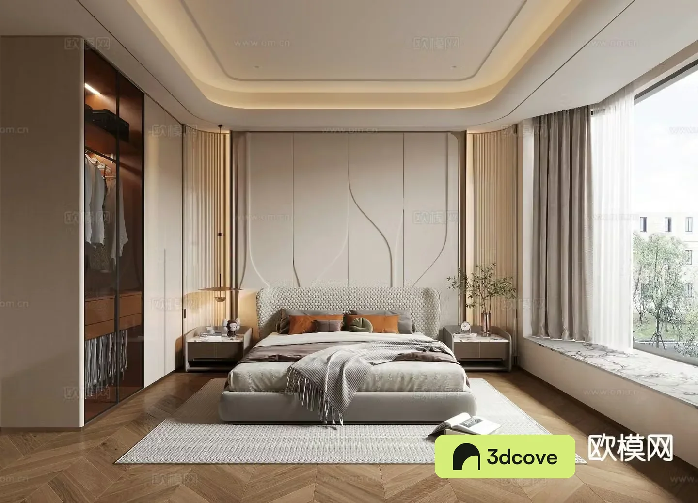 Modern master bedroom