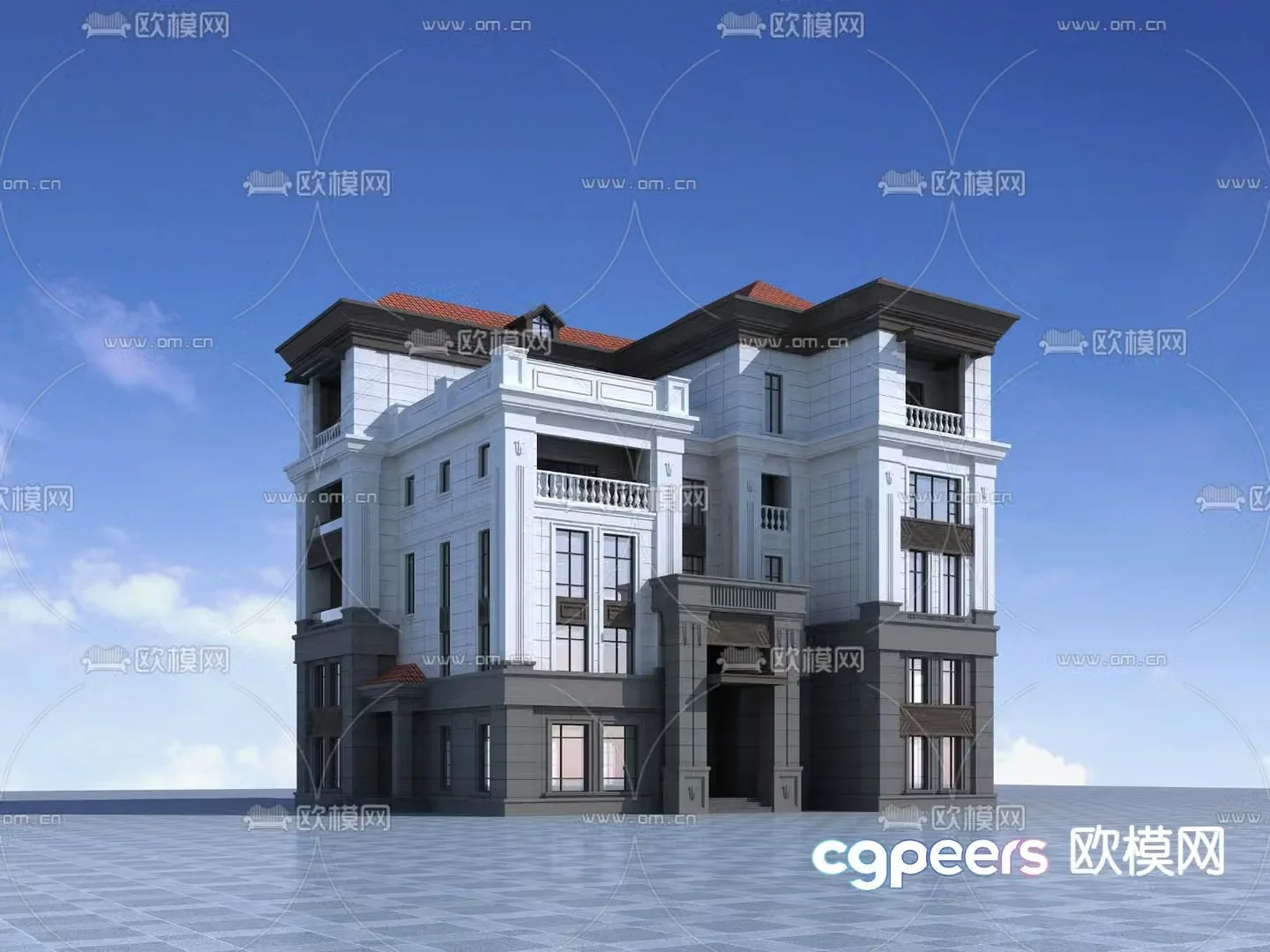 3D model of single-family villa appearance