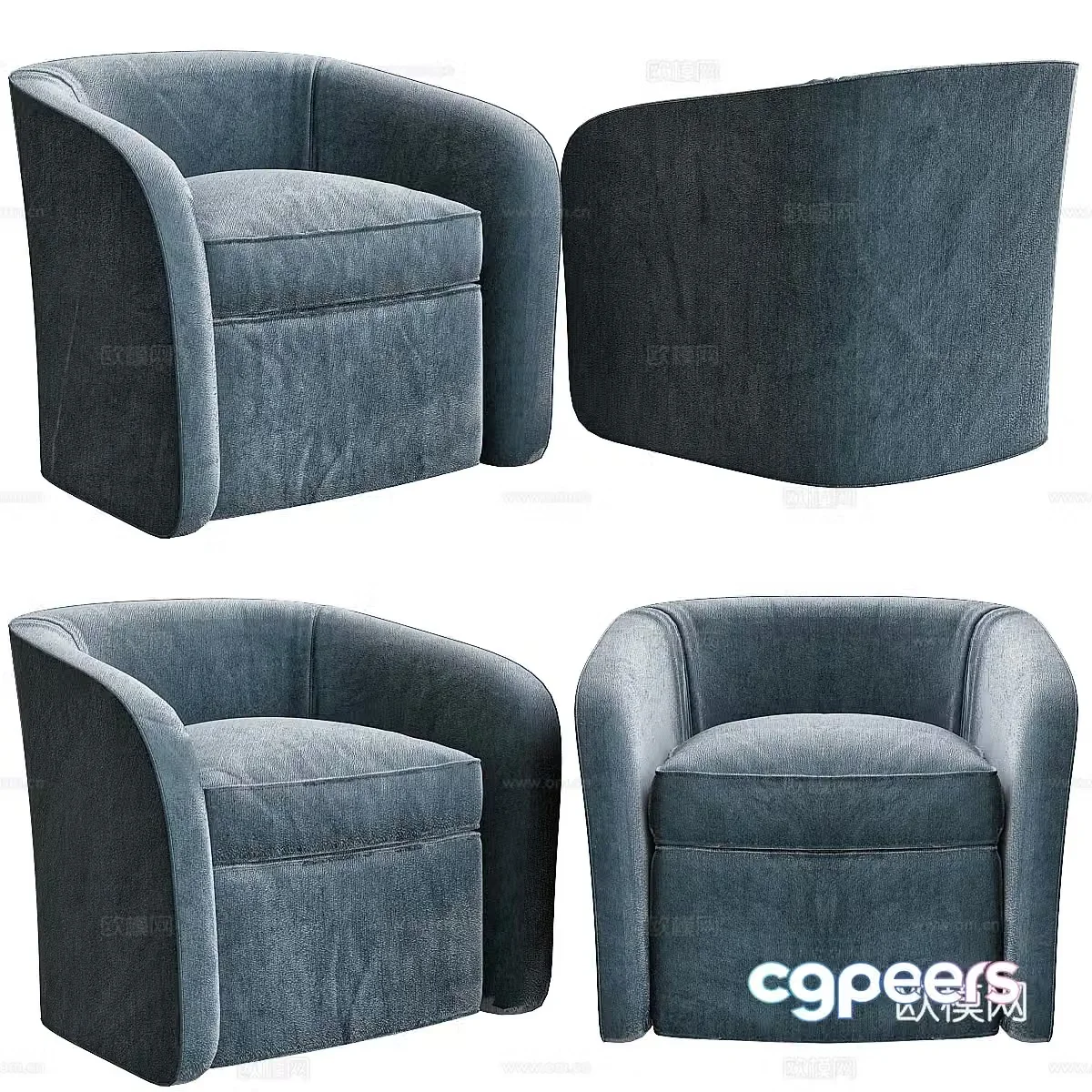 Fabric single sofa sofa chair Fabric single chair Fabric casual chair Fabric backrest chair Fabric 3D model