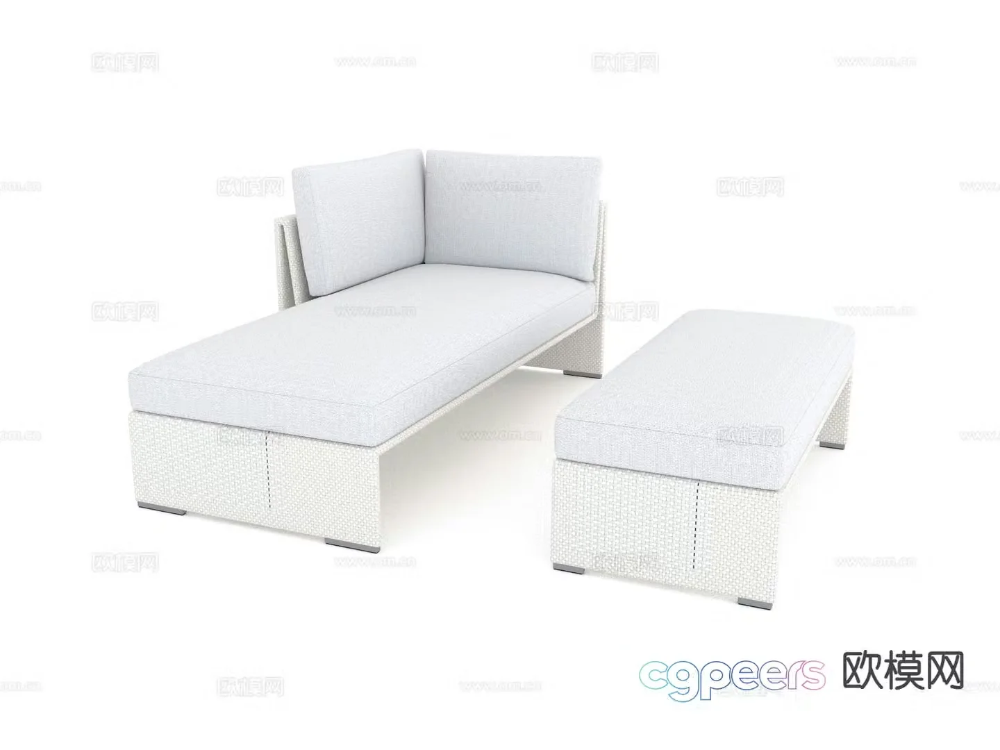 Modern outdoor sofa patio sofa 3d model
