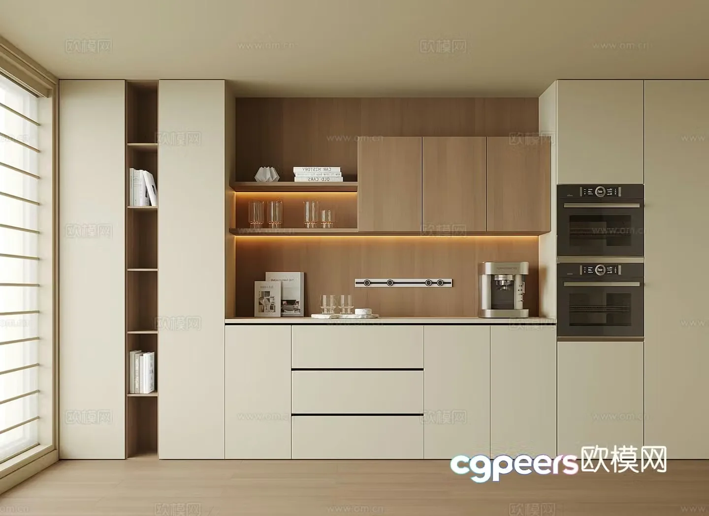 Modern wine cabinet sideboard 3D model