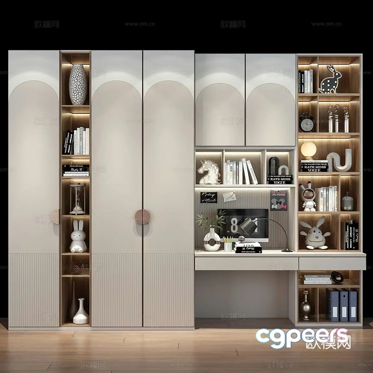 Modern children’s bookcase children’s wardrobe 3d model