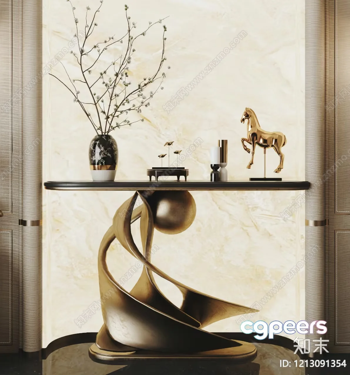 Modern Art Display 3D Model – 12899 – VRAY Render
