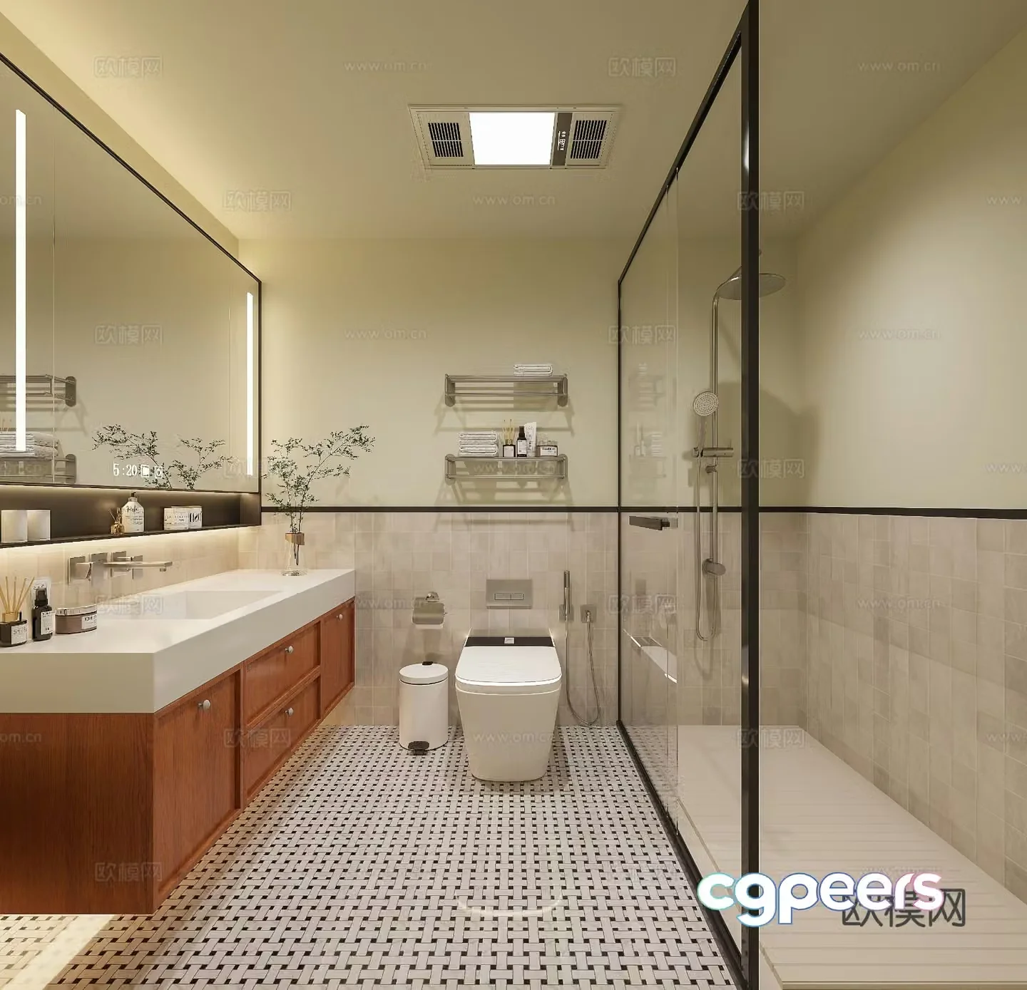 Medieval style bathroom bathroom 3d model