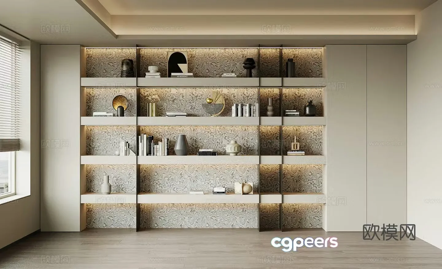 Modern Italian bookcase 3d model
