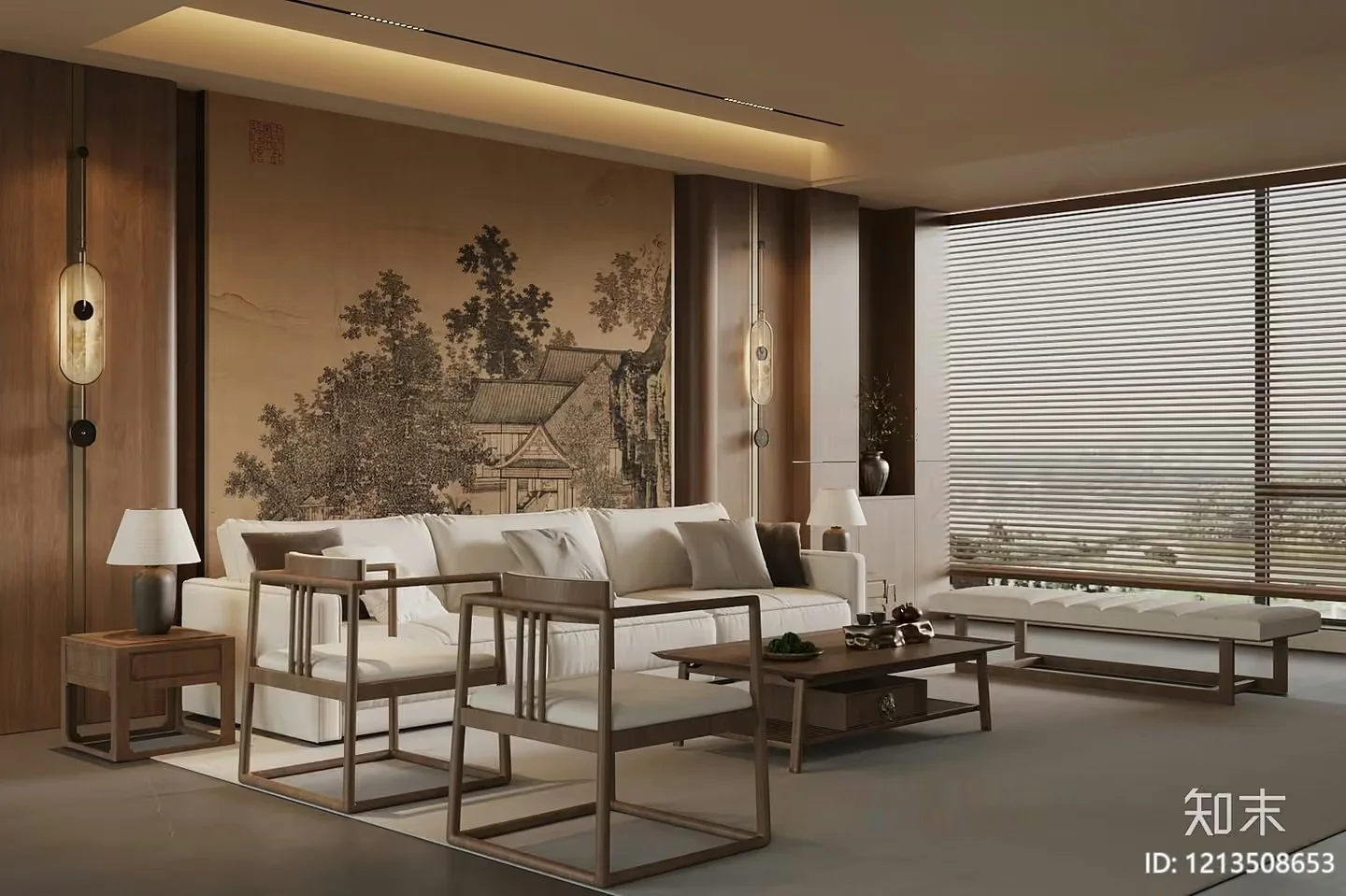 Modern Living Room 3D Model – 14319 – VRAY Render