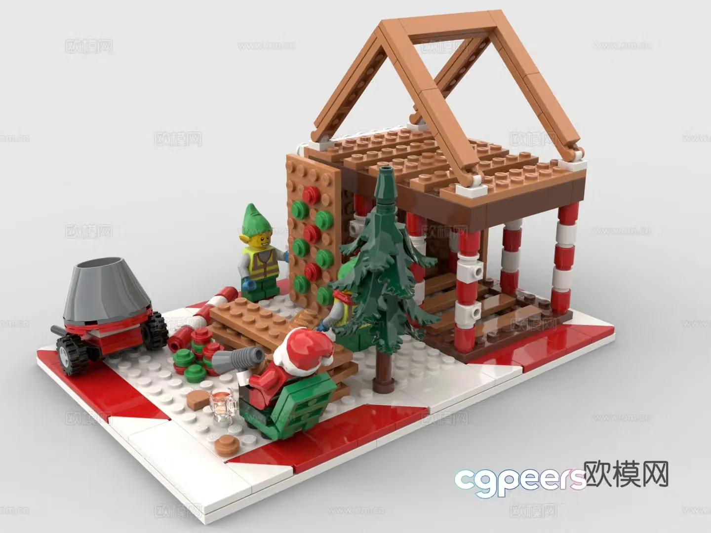 Lego LEGO Christmas construction site building block toy 3d model