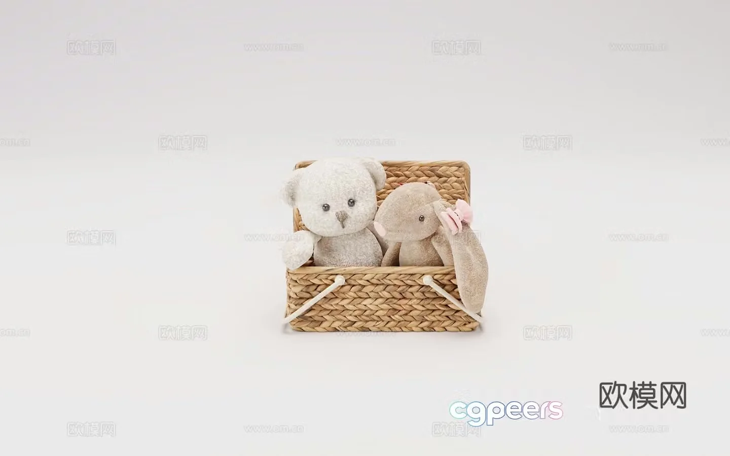 Modern simple children’s room ornaments Dolls Rabbit Bear Rabbit Plush Toy 3D Model