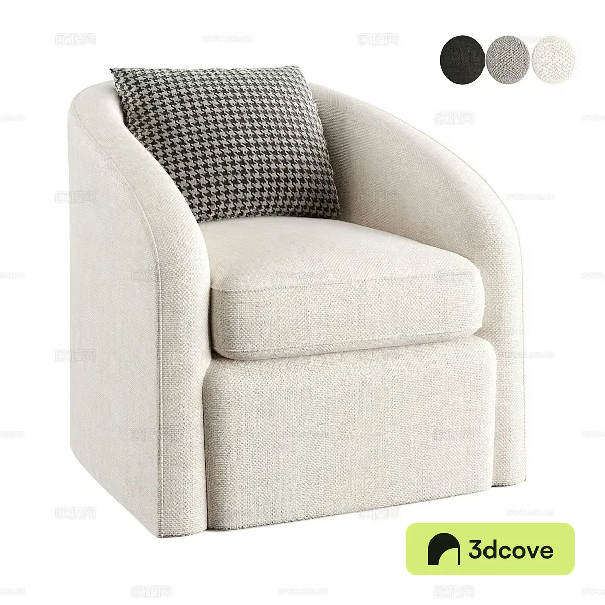 Modern cream style fabric lounge chair