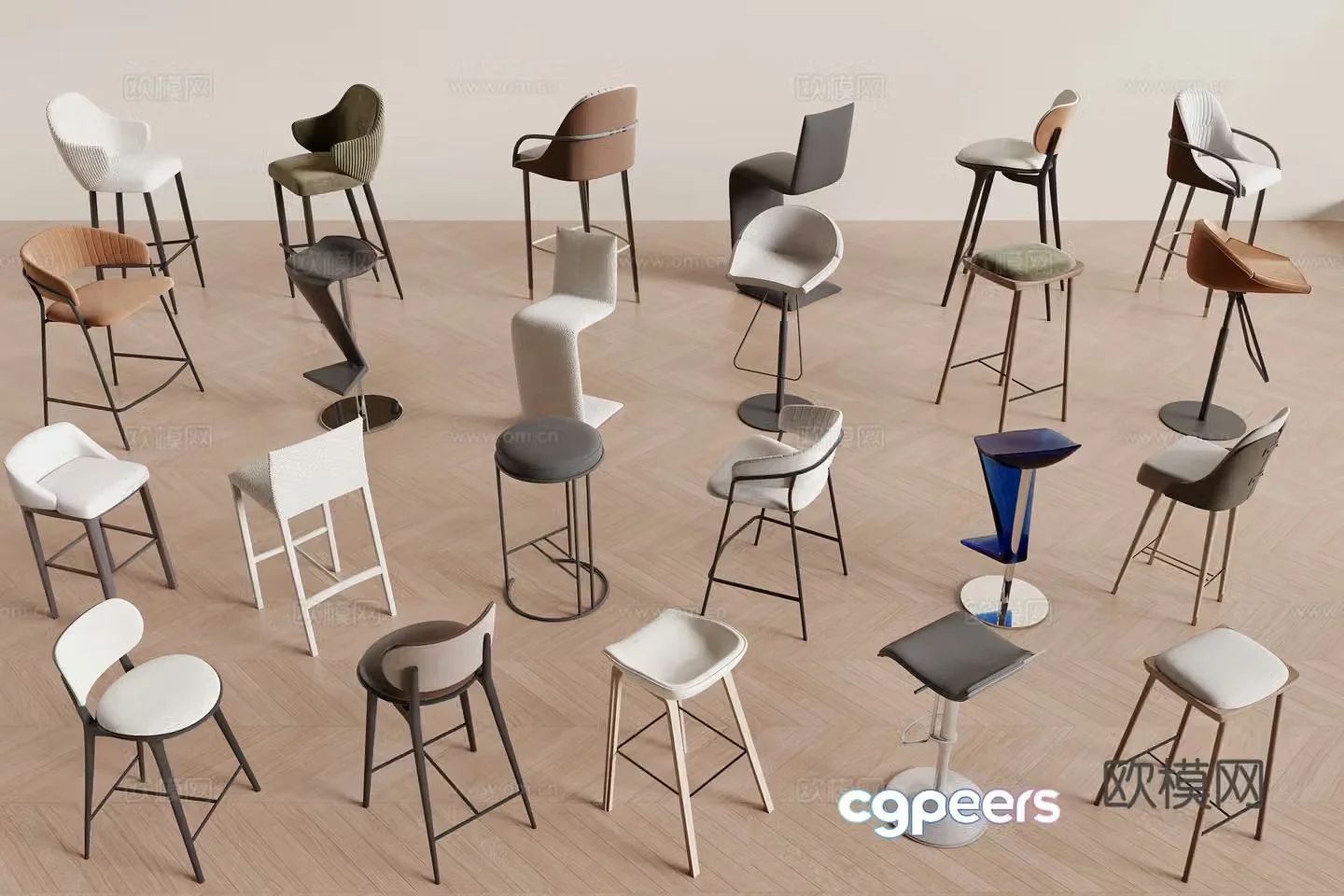 Modern bar chair 3d model