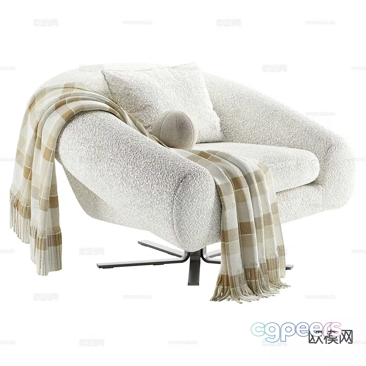 Swivel Italian style lounge chair 3d model