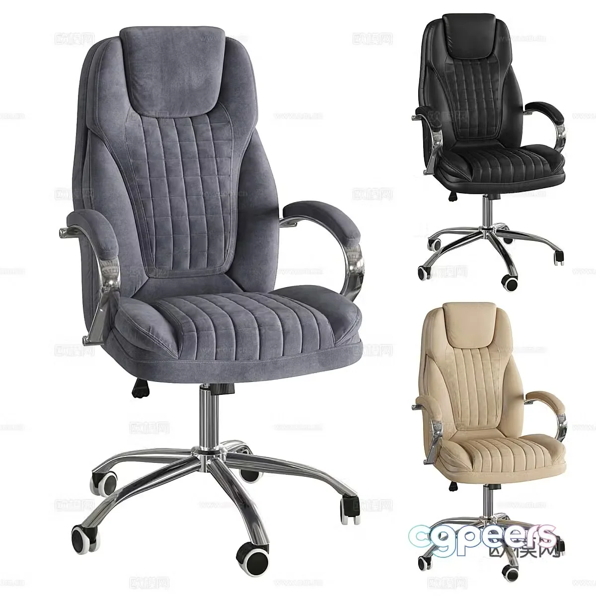 Modern Italian leather office chair 3d model