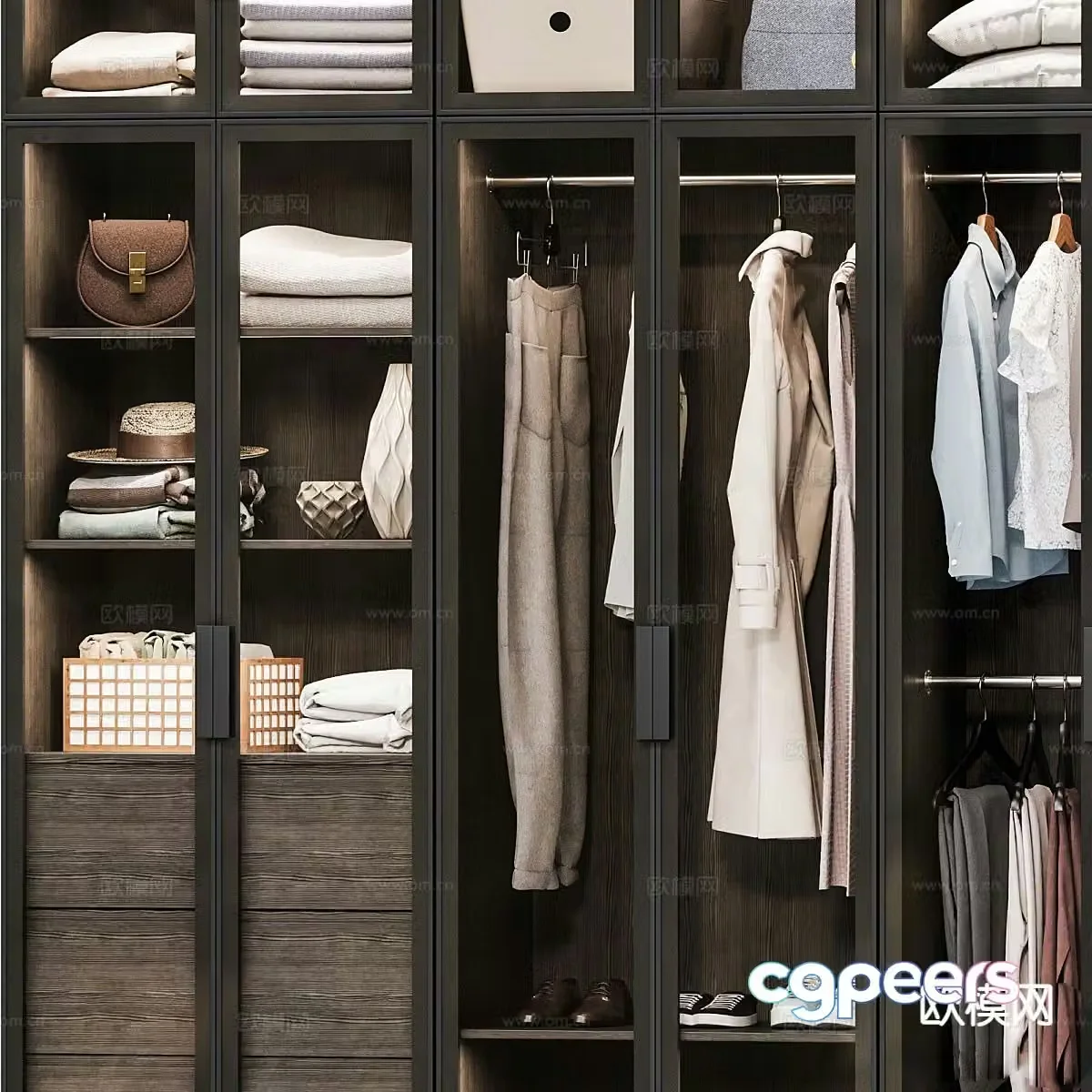modern wardrobe wardrobe 3d model