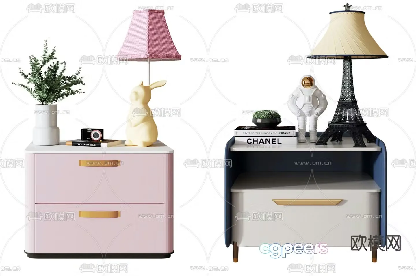 Modern children’s bedside table 3d model