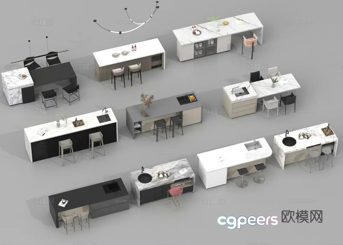 Zhongdao Dining table and chair 3D model