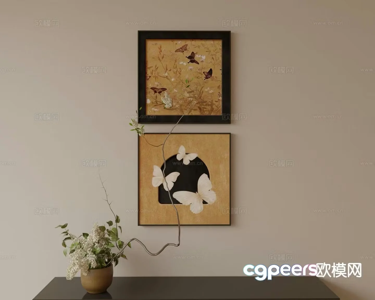 Medieval style hanging painting art painting 3d model