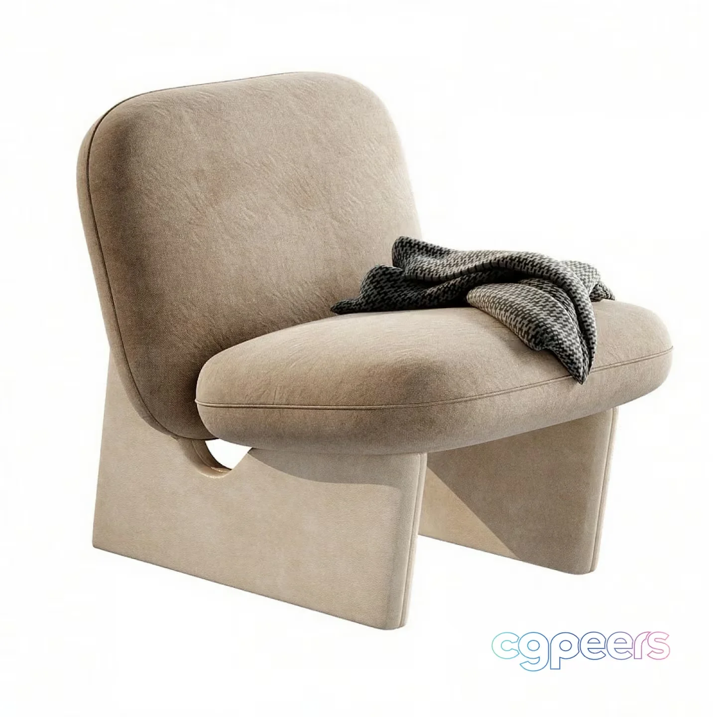 Modern Beige Chair 3D Model – 13838 – CORONA Render