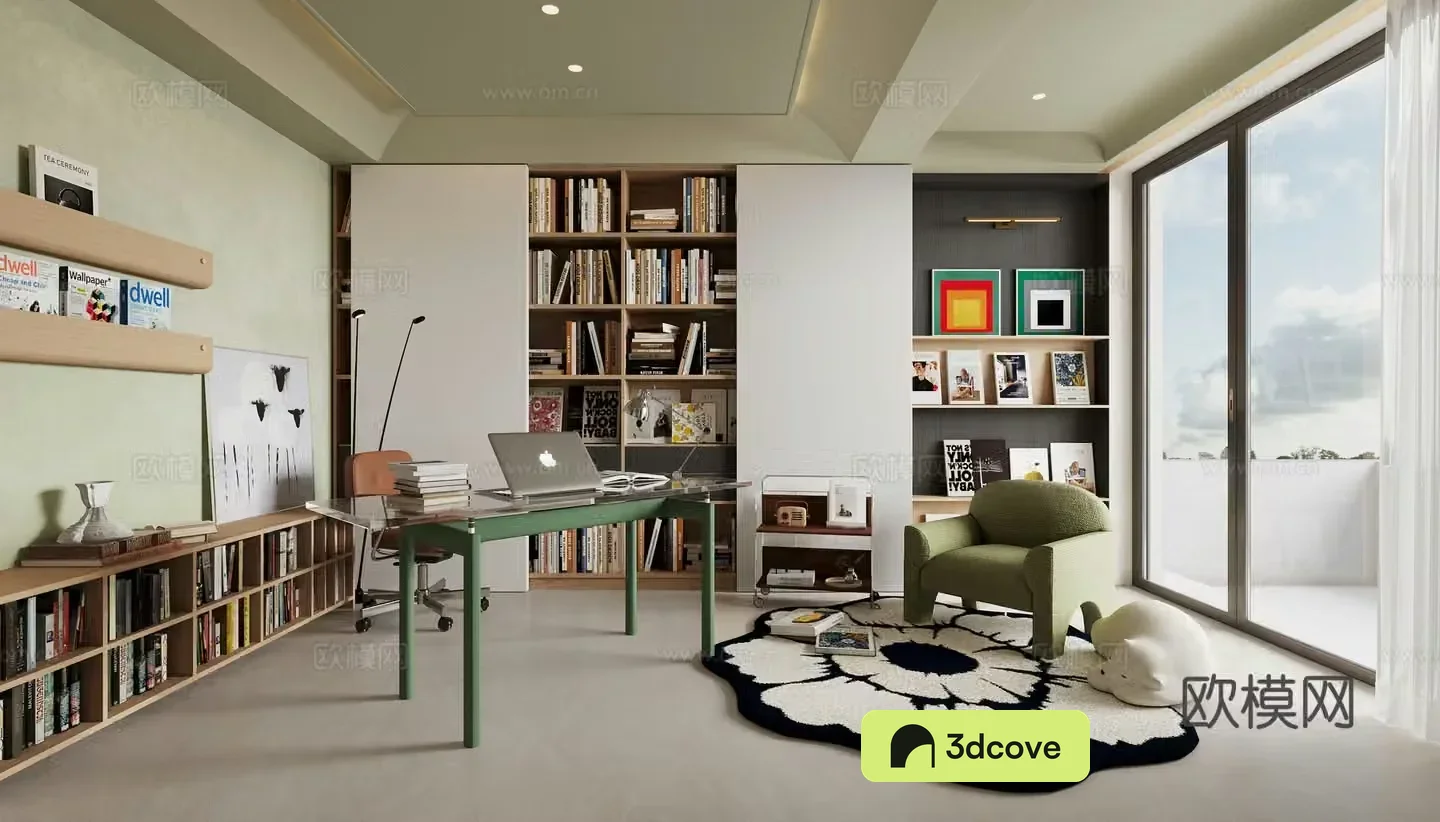 Modern mixed study room