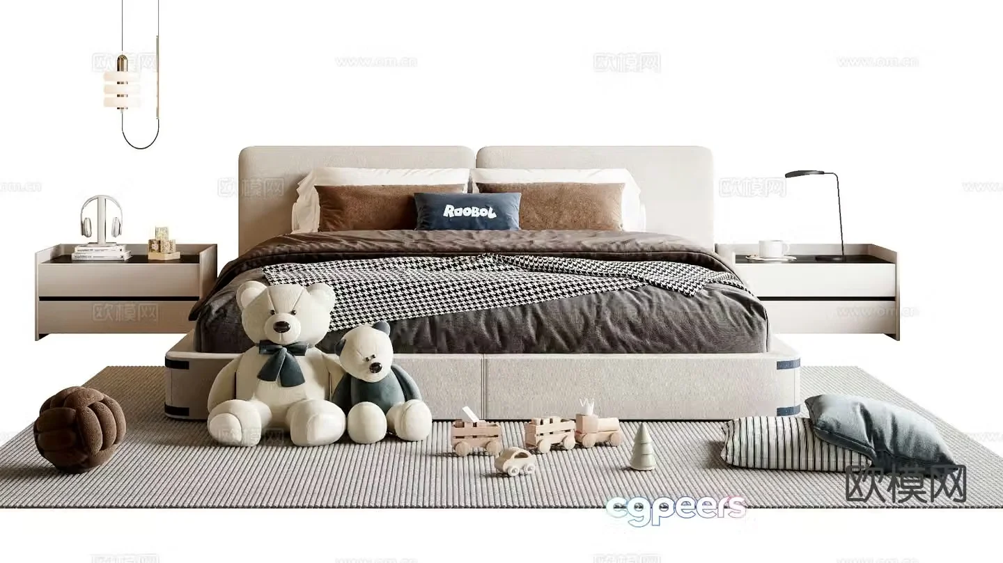 Modern children’s bed 3d model