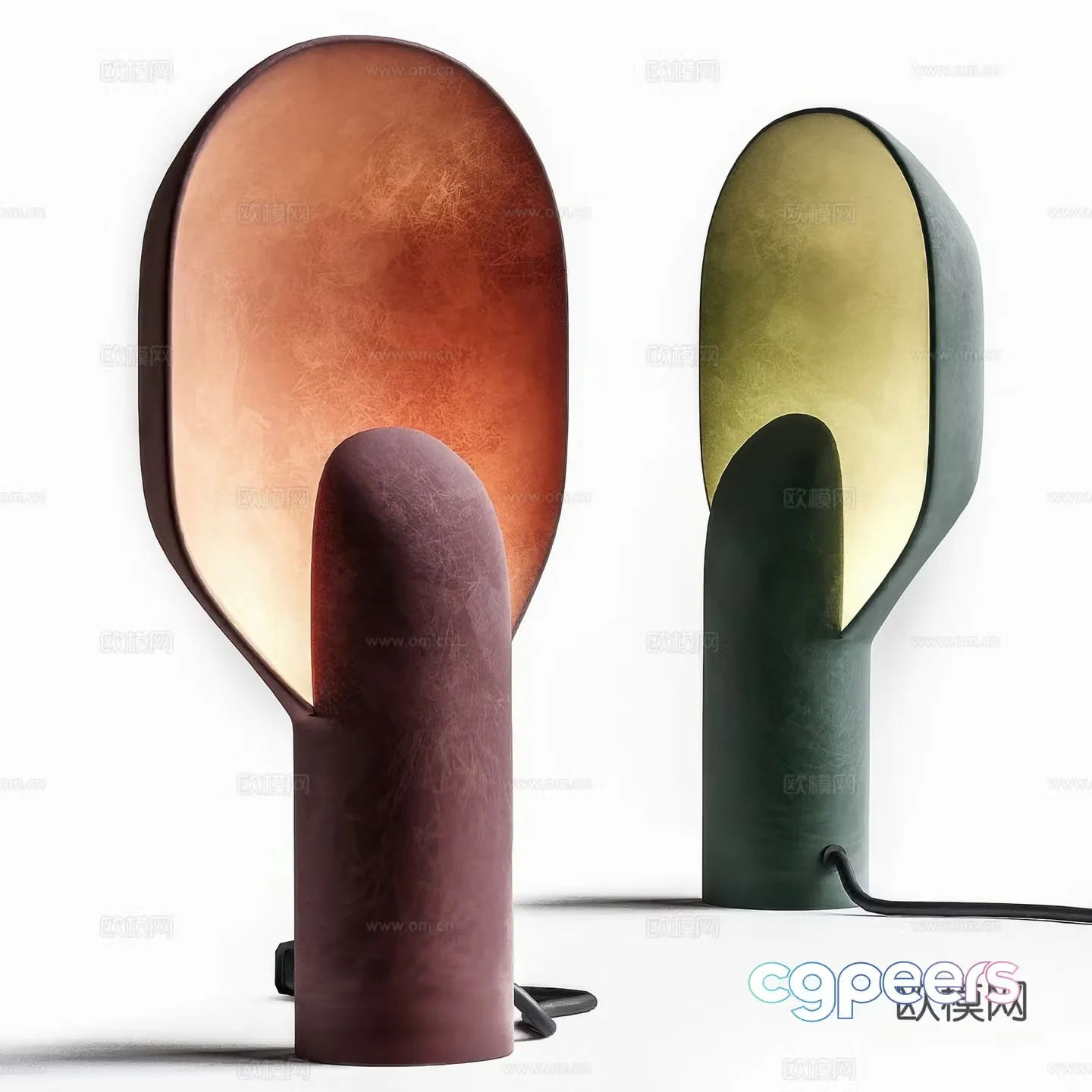 New Chinese velvet table lamp 3D model