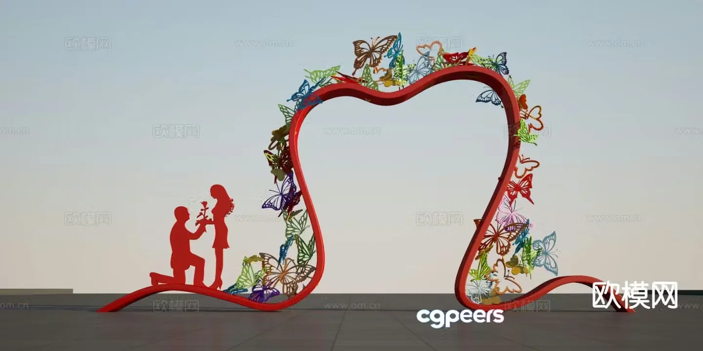 Love sculpture butterfly sculpture 3d model