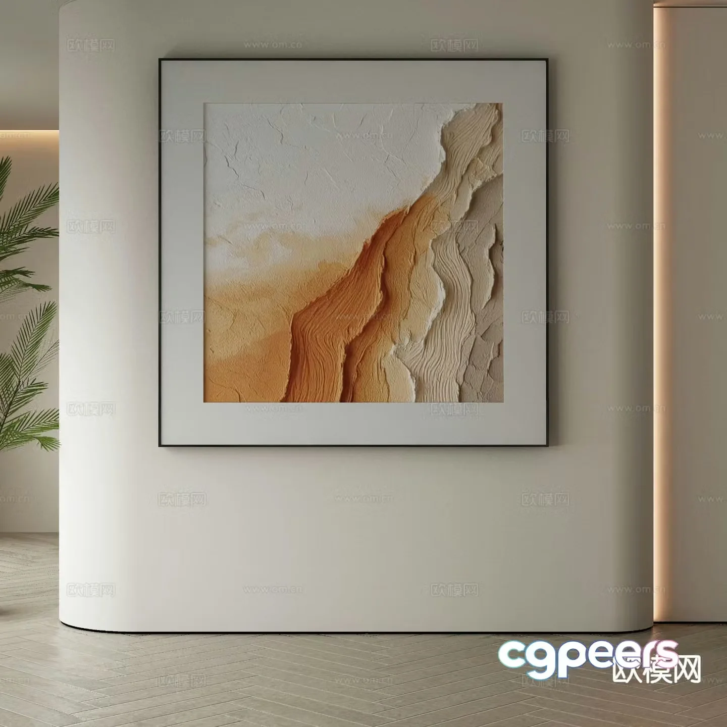 Modern art painting texture painting decorative painting 3d model