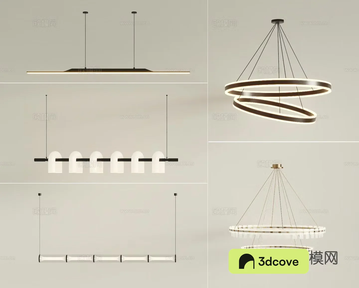 Modern long chandelier