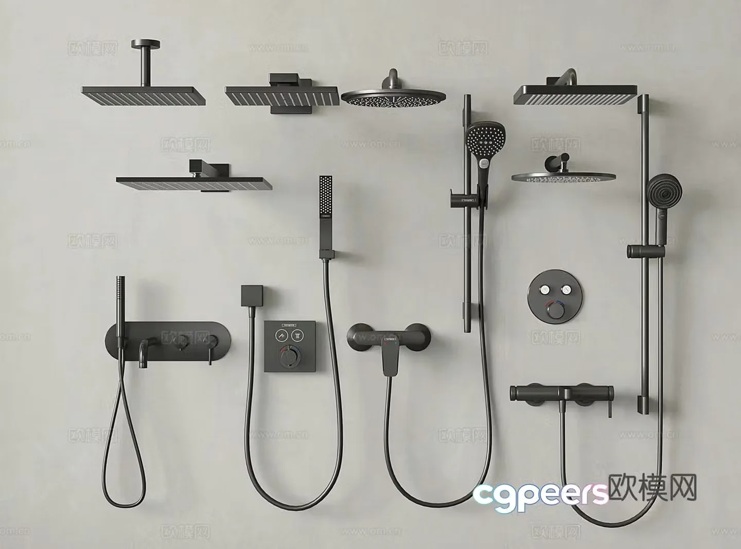 Modern shower shower hidden shower 3d model