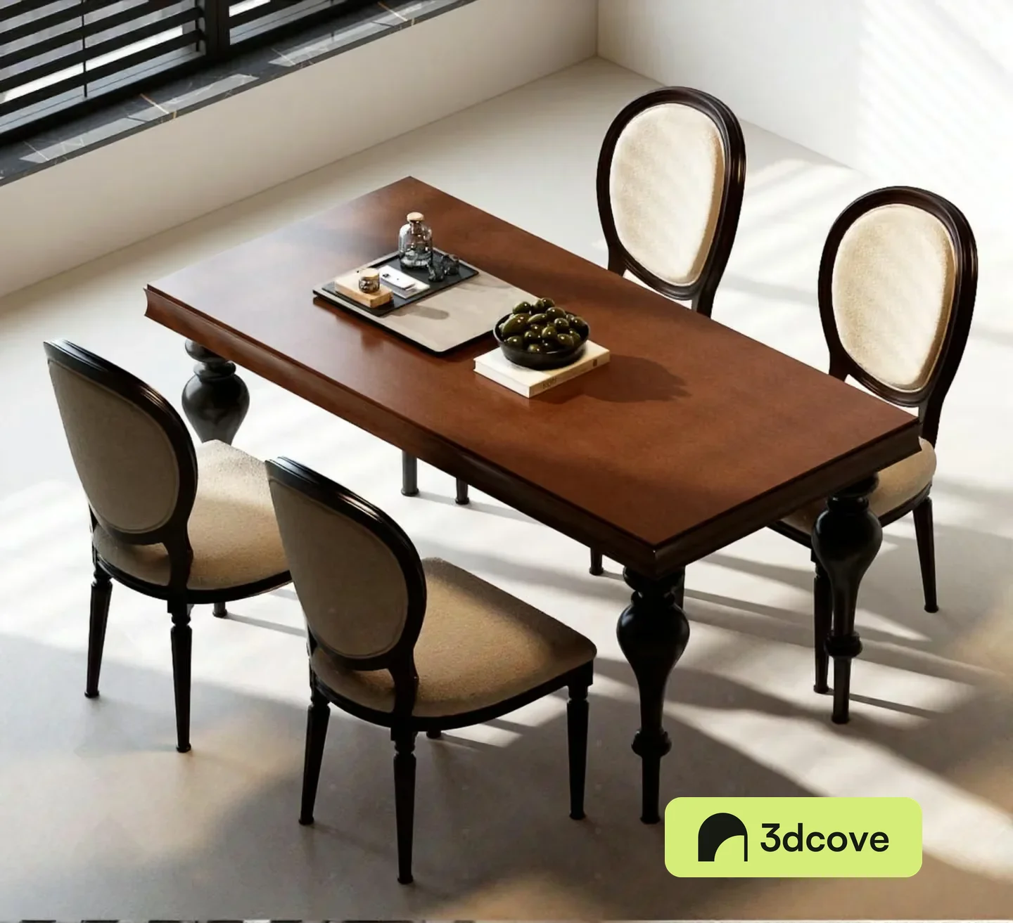 A Dining Table With Four Chairs