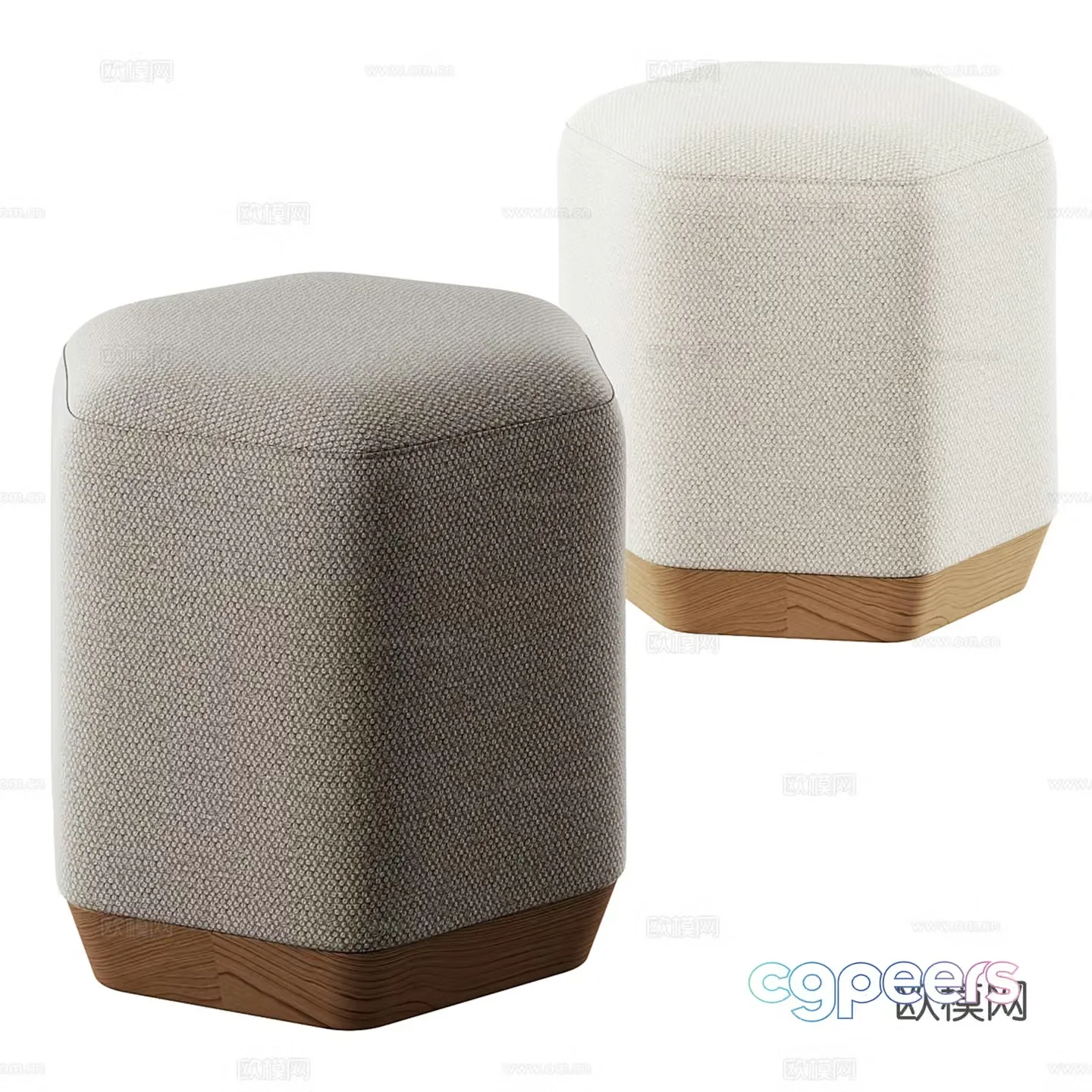 Modern sofa stool low stool dressing stool shoe change stool 3d model